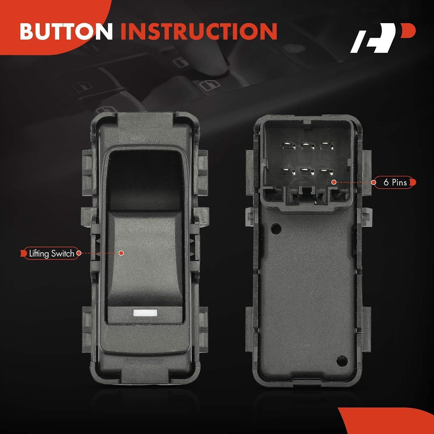 A-Premium Power Window Switch Compatible with Jeep Grand Cherokee, Compass, Patriot, Commander & Dodge Charger, Durango, Avenger, Dakota, Magnum & Chrysler 200, 300, Sebring, Aspen & Mitsubishi & Ram
