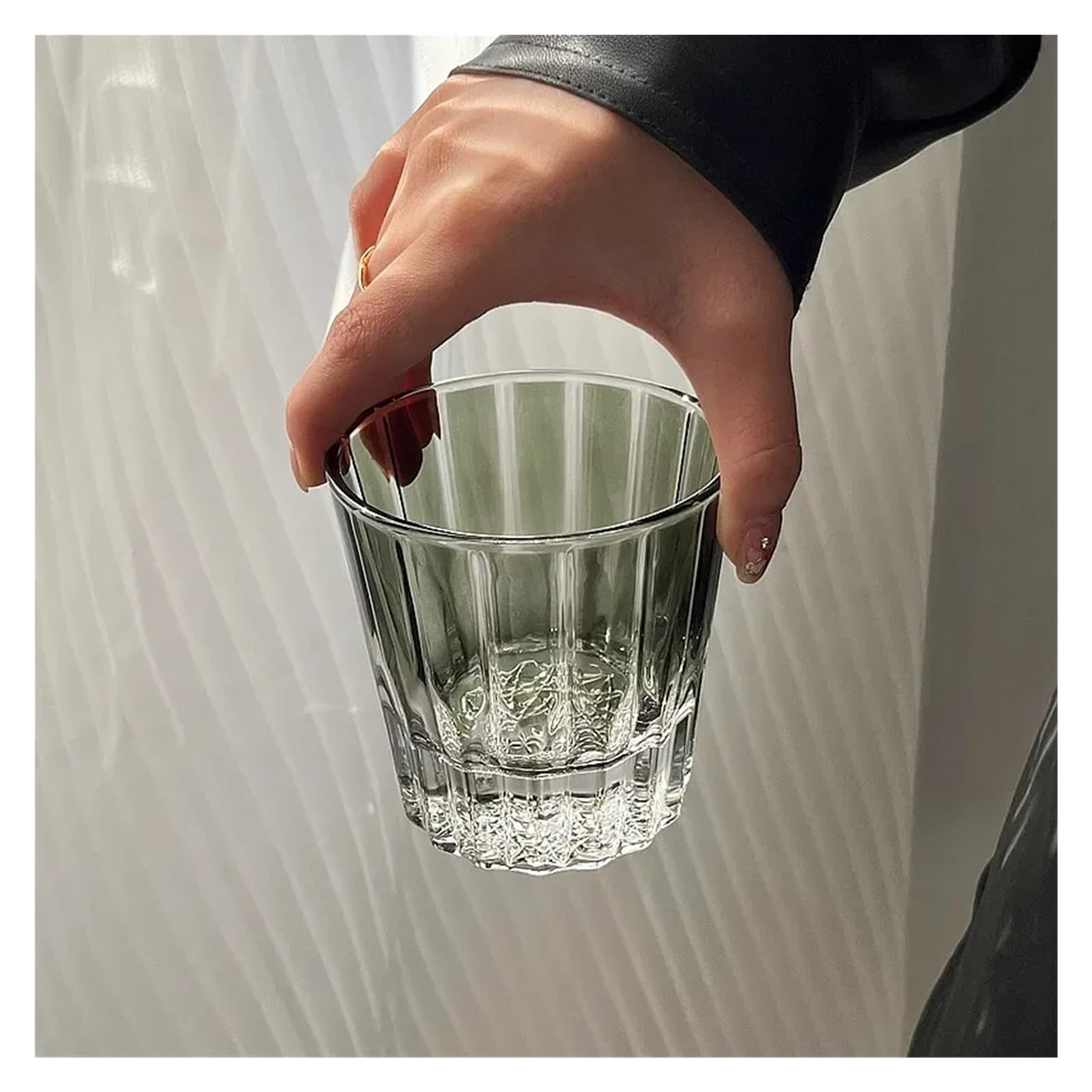 Kristallgläser 200 ml Stern Diamant Cut Rock Tasse Haushalt Wasser Tasse Glas for Bar Party Farbige Kristall Glas Tasse(Transparent)