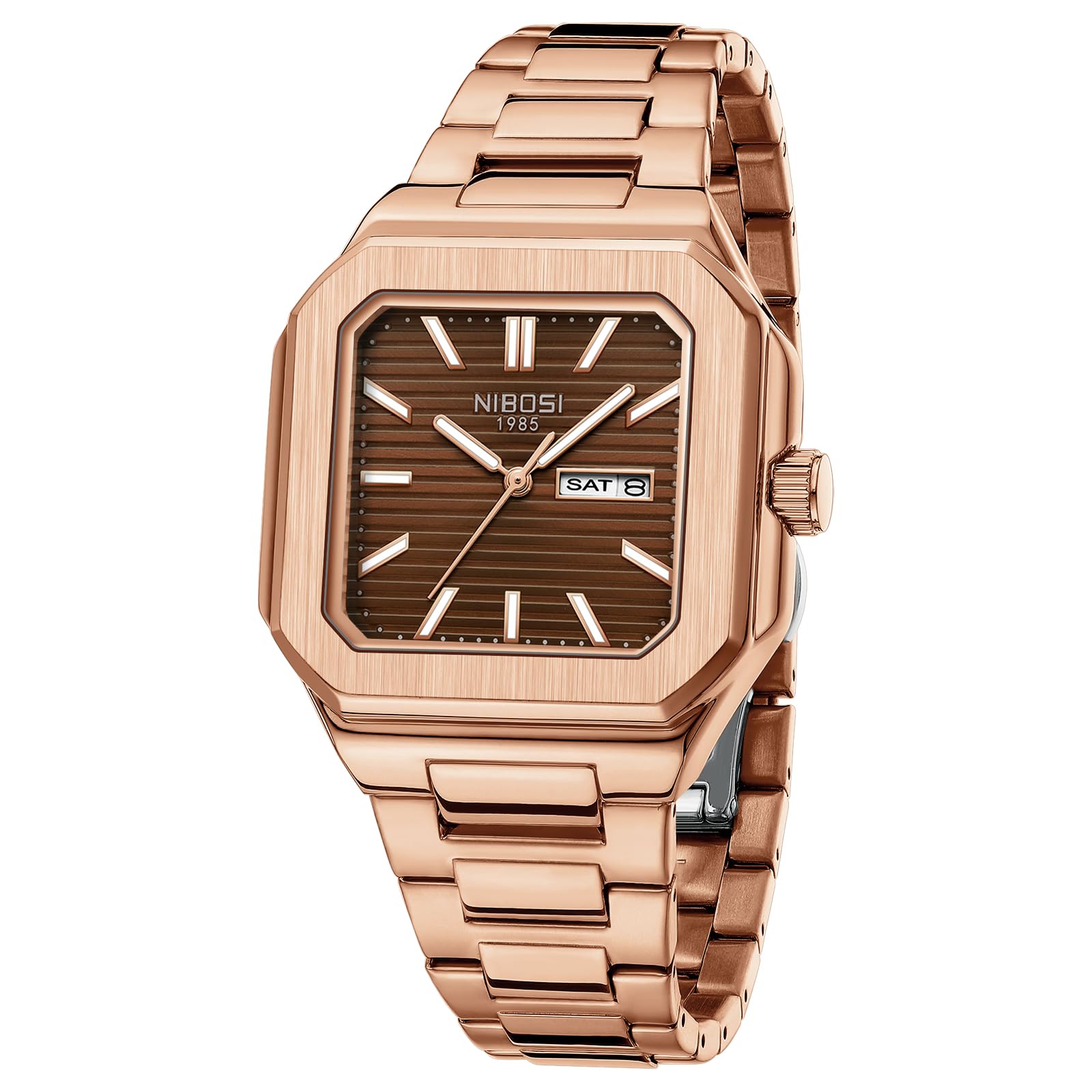 NIBOSI Herren Armbanduhr Uhren Herren Analog Quarz Edelstahl Militäruhren für Männer quadratisch Wasserdicht Business Klassisch Designer