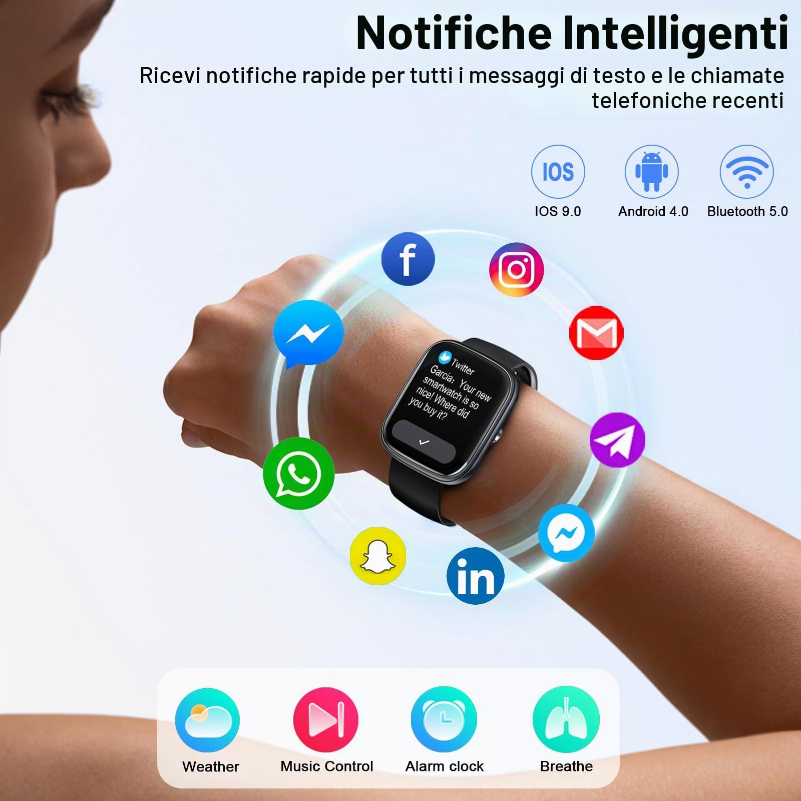 Smartwatch Uomo Donna, 1,91" HD Orologio Smartwatch Uomo con Effettua/Risposta Chiamate,Smart Watch Tracker 110+ Modalità Sportive con Contapassi/Sonno/Cardiofrequenzimetro per Android iOS | Smartwatch Pedometro Frequenza Cardiaca SpO2 Monitor Sonno, 113+