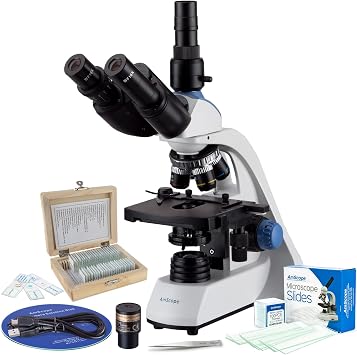 AmScope VB-T250C-STR Exceptional Bundle Savings! 2500X LED Trinocular