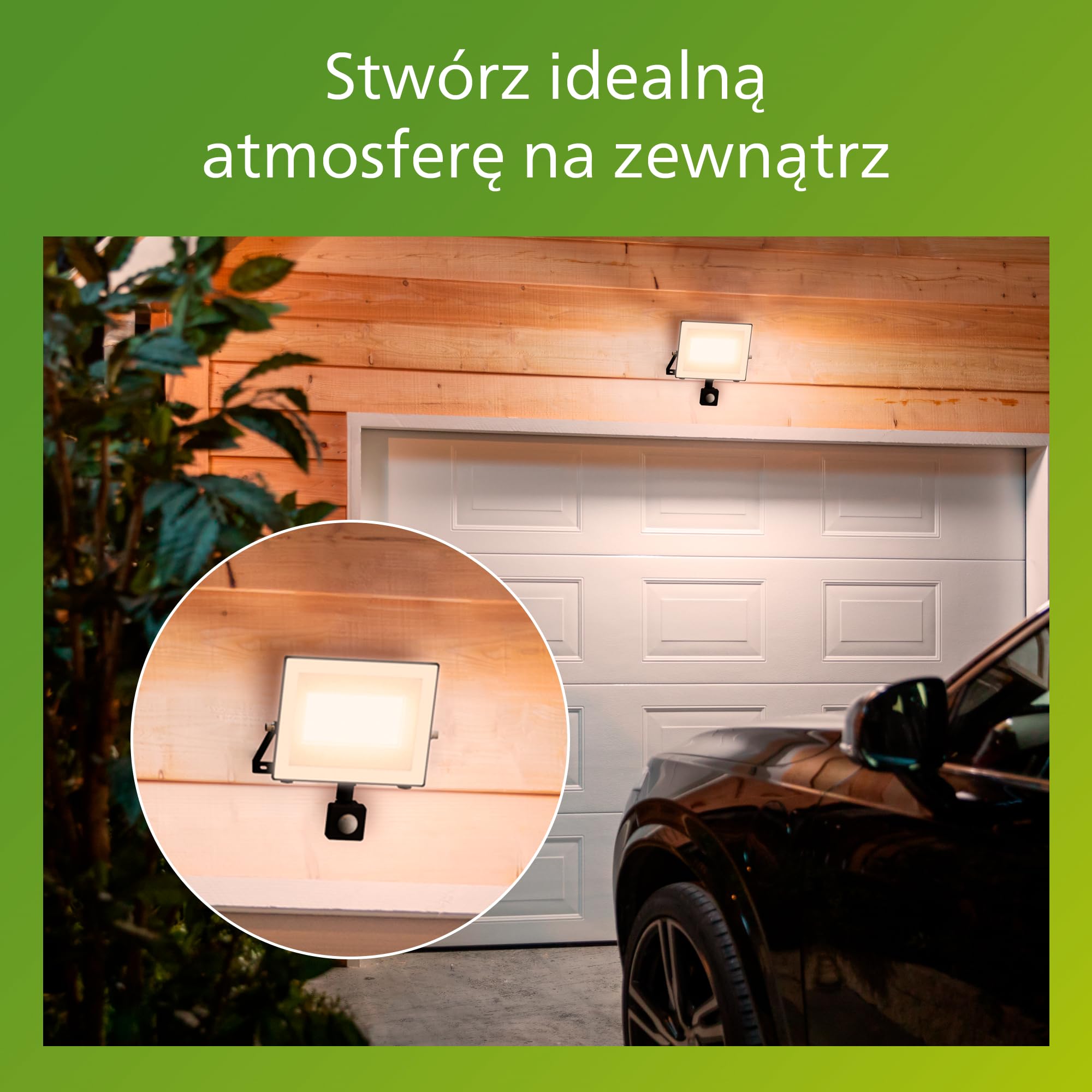 Philips Lois UltraEfficient Zewnętrzna Lampa Floodlight z Czujnikiem, 24 W, 3000 K, Antracytowa