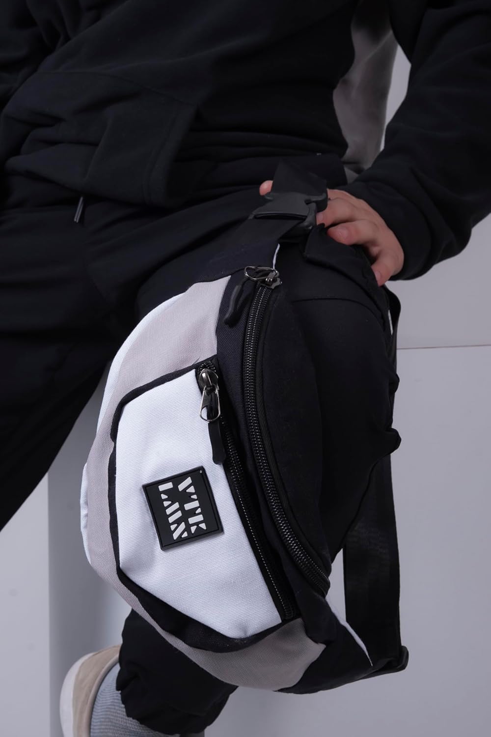 Vatkalimon Fanny Pack Dark Colors - Waterproof Belt Bag - Small Crossbody Bag with Adjustable Strap - Gym Bag, Sling Bag, Travel Essentials, Stylish Bum Bag for Hiking, Running & Daily Use
