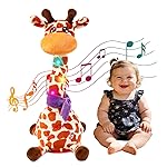 MIAODAM Dancing Giraffe Interactive Toy, Singing 10 Children\'s Song, Stuffed Baby Toy Repeats What You Say, Christmas Colorful Glowing Plush Interactive Toys for Toddler (New Giraffe)