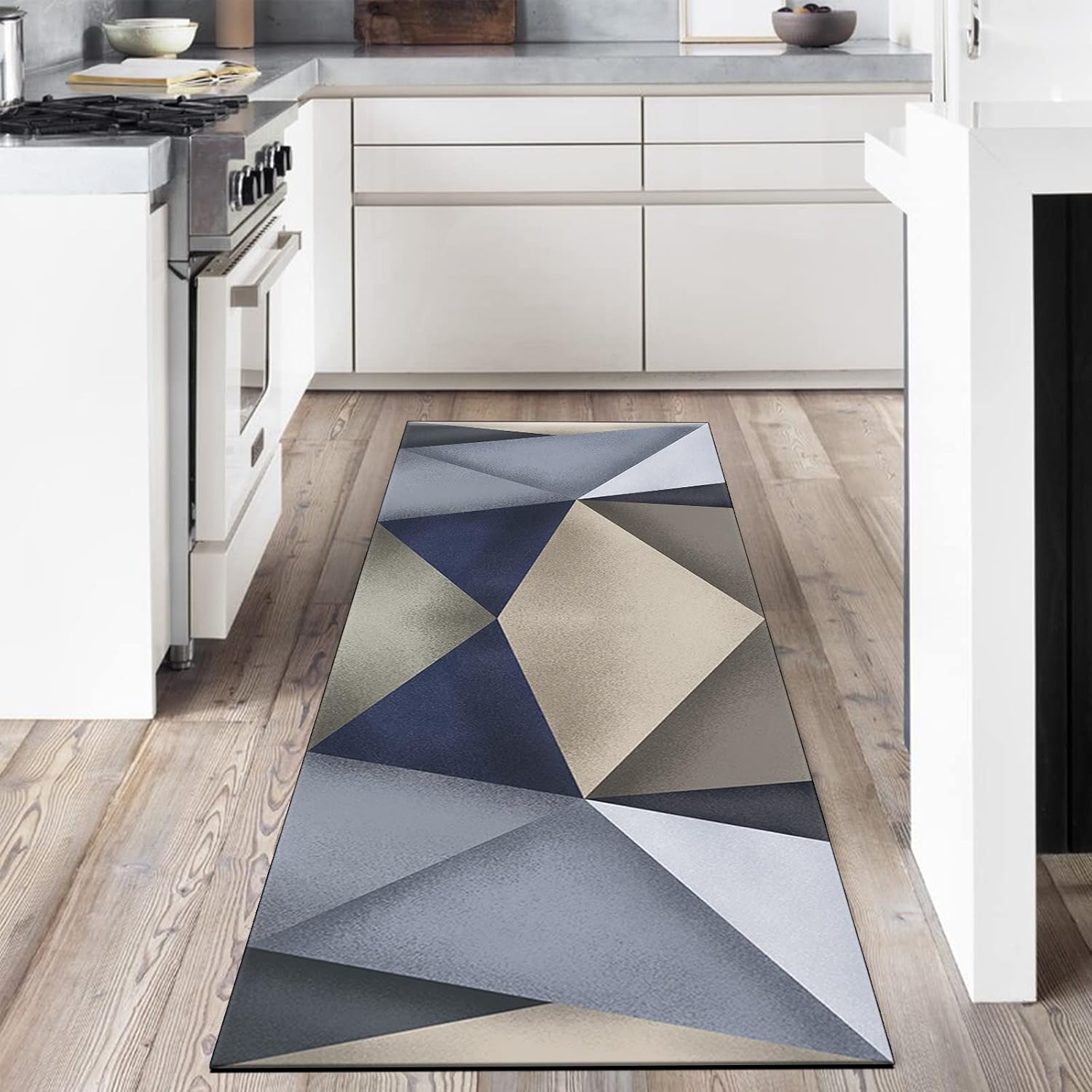 Kitchen Runner Mat Non Slip 2'4"x25' Modern Contemporary Area Rug for Bedroom