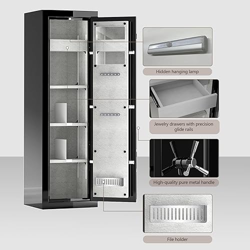 Miniatura 3 de Caja de seguridad a prueba de fuego con cerradura digital – 8.12 pies cúbicos Caja de seguridad grande y resistente para el hogar, negocio y oficina