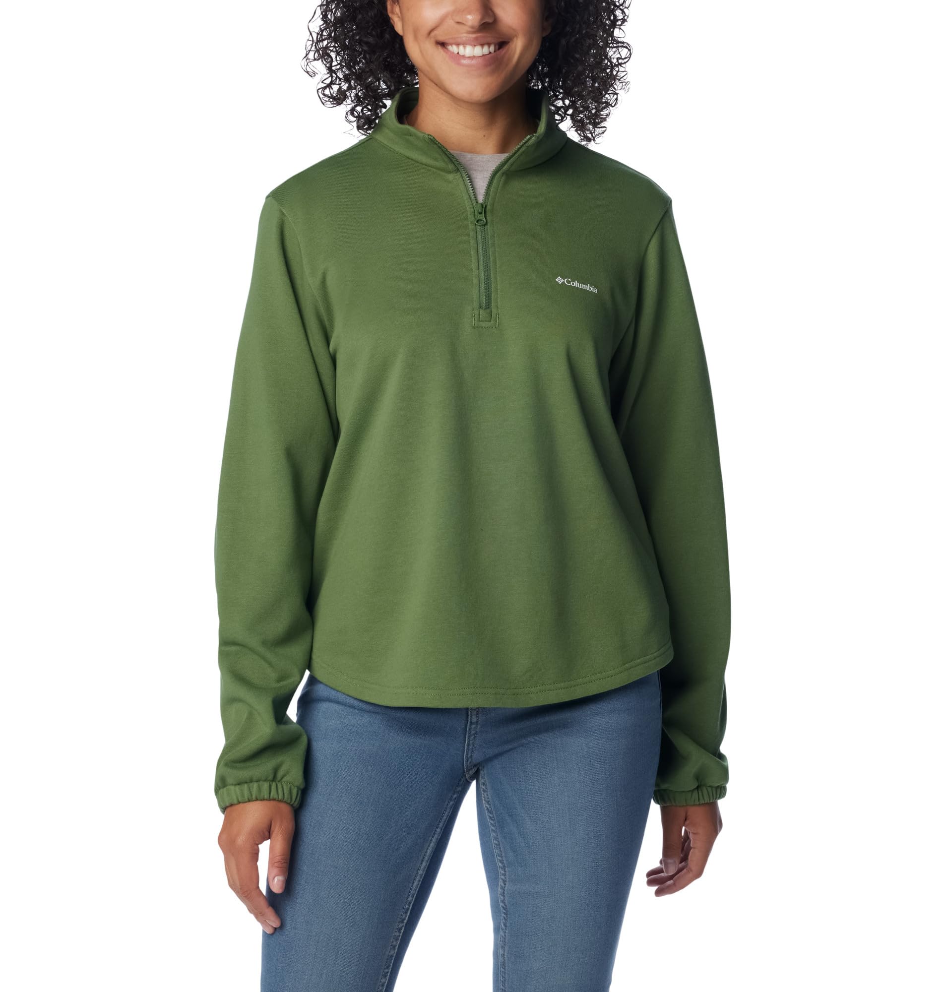 Columbia Women's Trek French Terry Half-Zip Update, Canteen, M