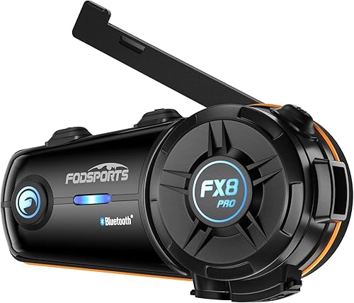 Miniatura 10 de Fodsports Intercomunicador Bluetooth para motocicleta, uso compartido de música, M1S Pro 6,561.7 ft 10 Riders Group Casco Sistema de Comunicación