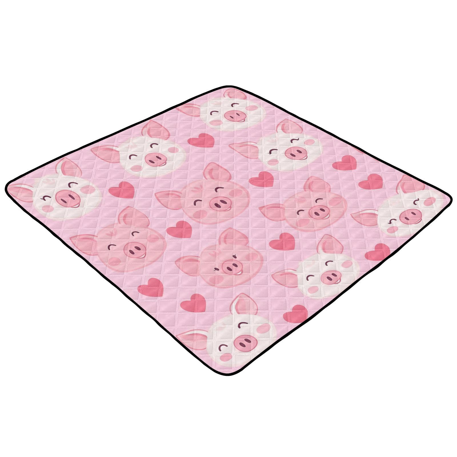 Kigai Cute Pigs Baby Play Mat for Floor and Playpen 50x50 inch Non-Slip Baby Activity Playmat Waterproof Foldable Crawling Mat for Infants Toddlers