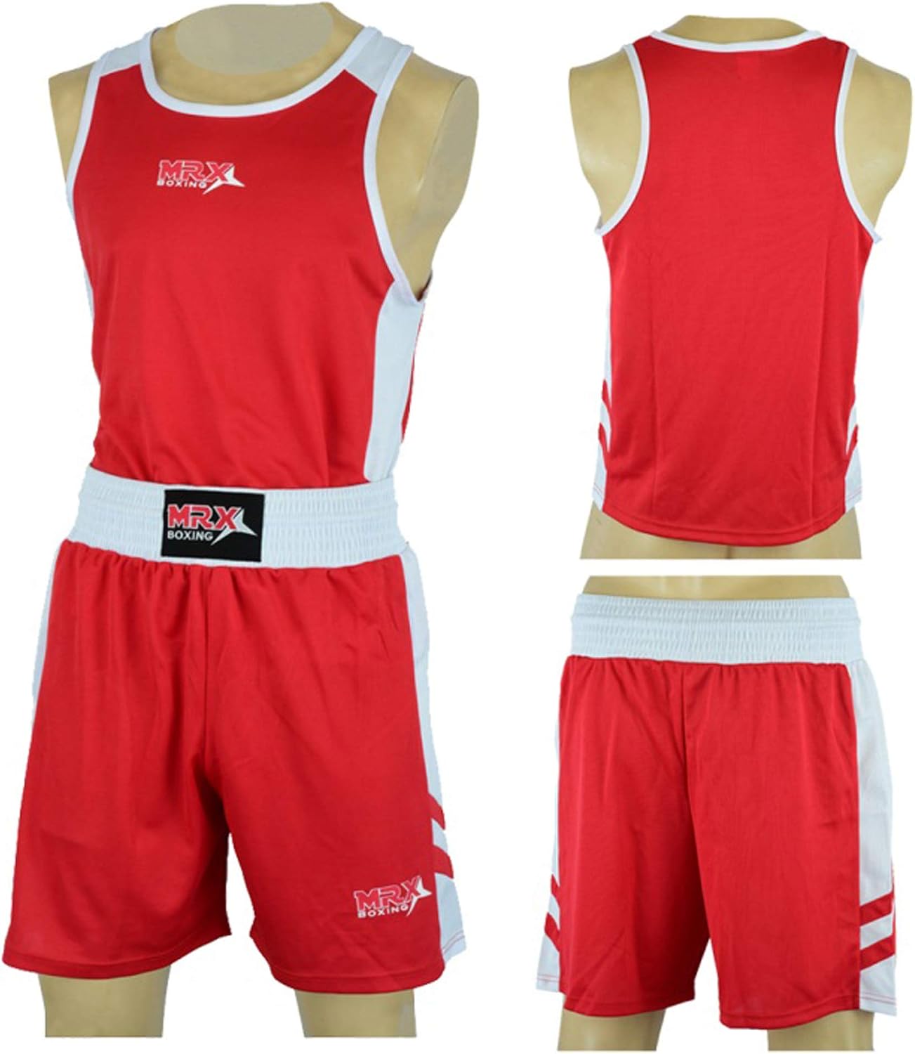 MRX Men’s Boxing Competition Uniform Jersey & Trunk for Training MMA Muay Thai Cage Fight Kickboxing Clothing