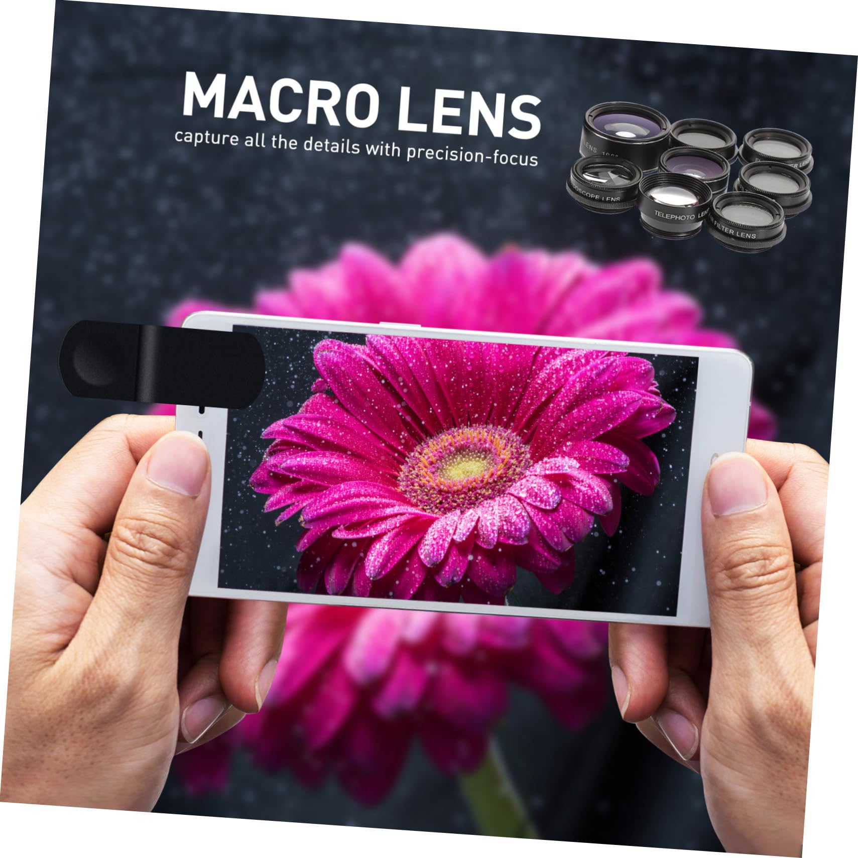 NOLITOY Kit de Lentes para Cámara Móvil con Gran Macro y Ojo de Pez Fácil Instalación Compatible con Smartphones Filtro Cpl para Eliminar y Mejorar Colores