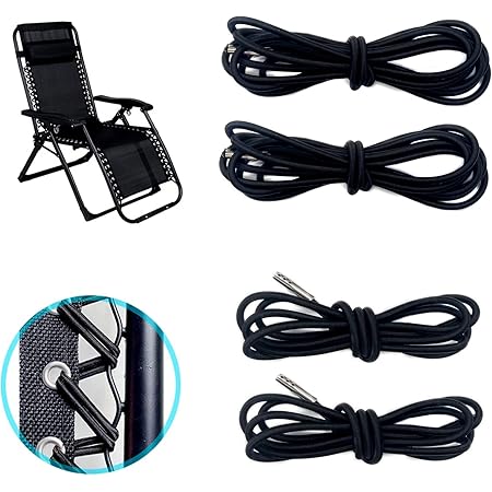 Amazon.com: 4pcs Black Replacement Cord for Zero Gravity Chair Universal Elastic Chair Repair ...