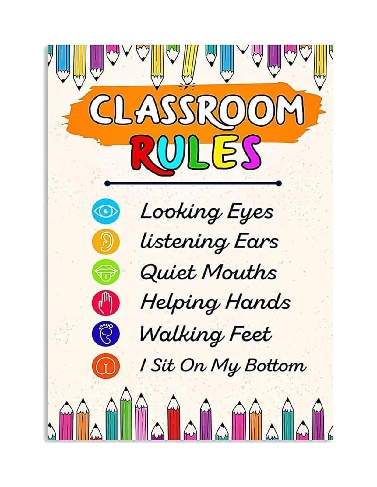 FNYUVNFAF Retro Classroom Rules Sign Vintage Motivational Wall-Art Decor for Teacher Classroom Office Homeschool Learning Center