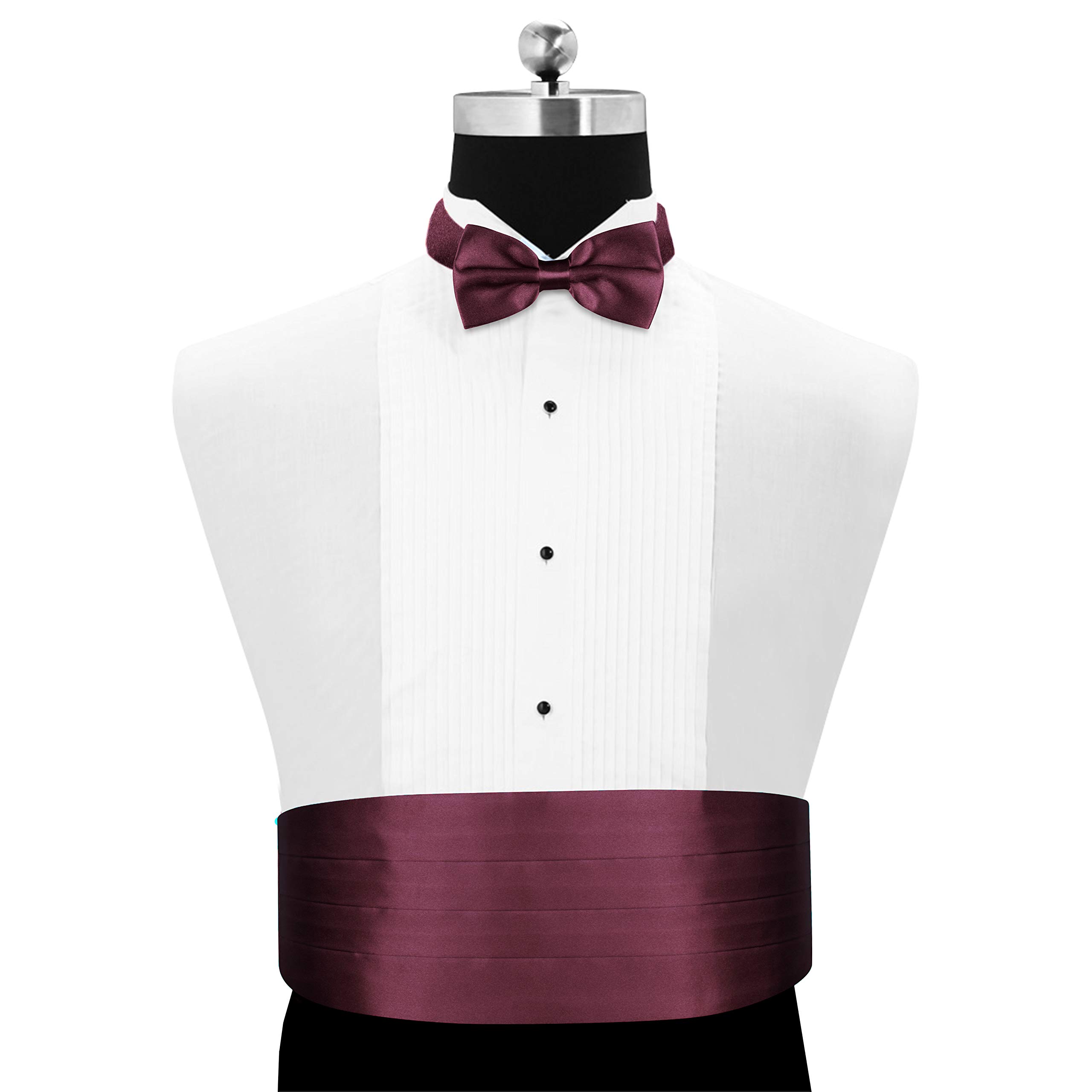 Peluche Burgundy Onyx Cummerband & Bowtie Set for Men - Image 3 thumbnail