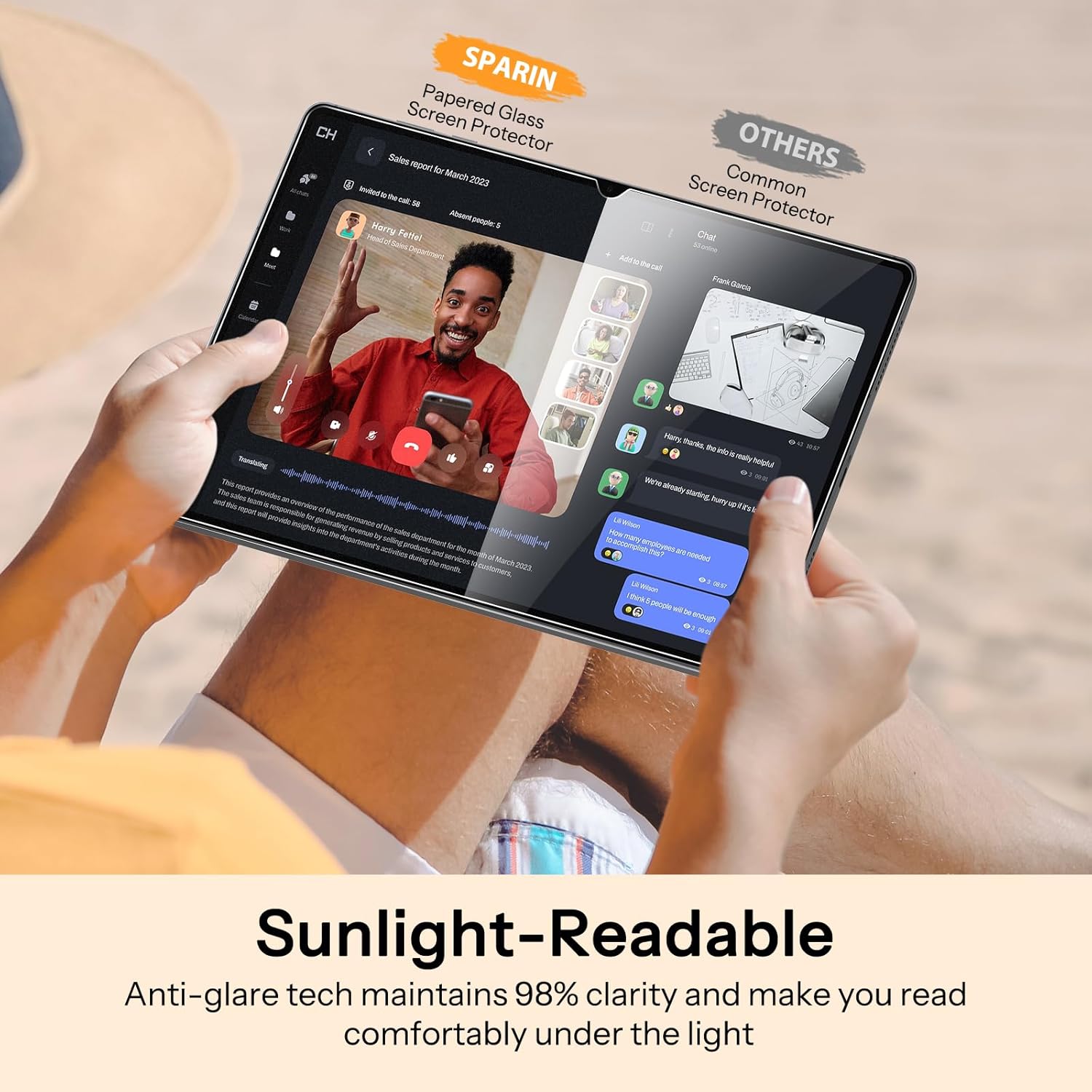 SPARIN 2 Pack Paper Glass Screen Protector for Samsung Galaxy Tab S11 Ultra/S10 Ultra/S9 Ultra/S8 Ultra 14.6 Inch with Easy Installation Tray, Matte Tempered Glass Film for Drawing/Writing, Anti-Glare & S Pen Support