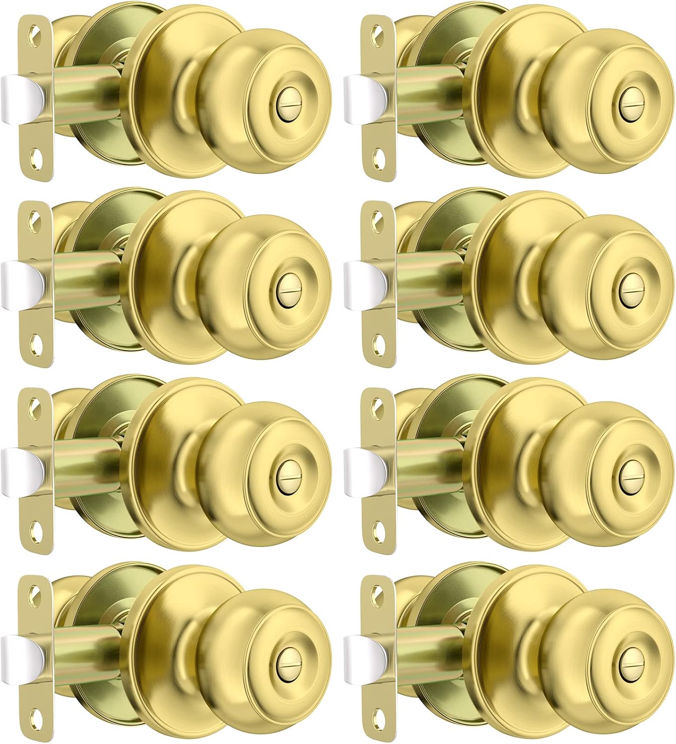 Haidms 8 Pack Gold Door Knobs Interior, Privacy Interior