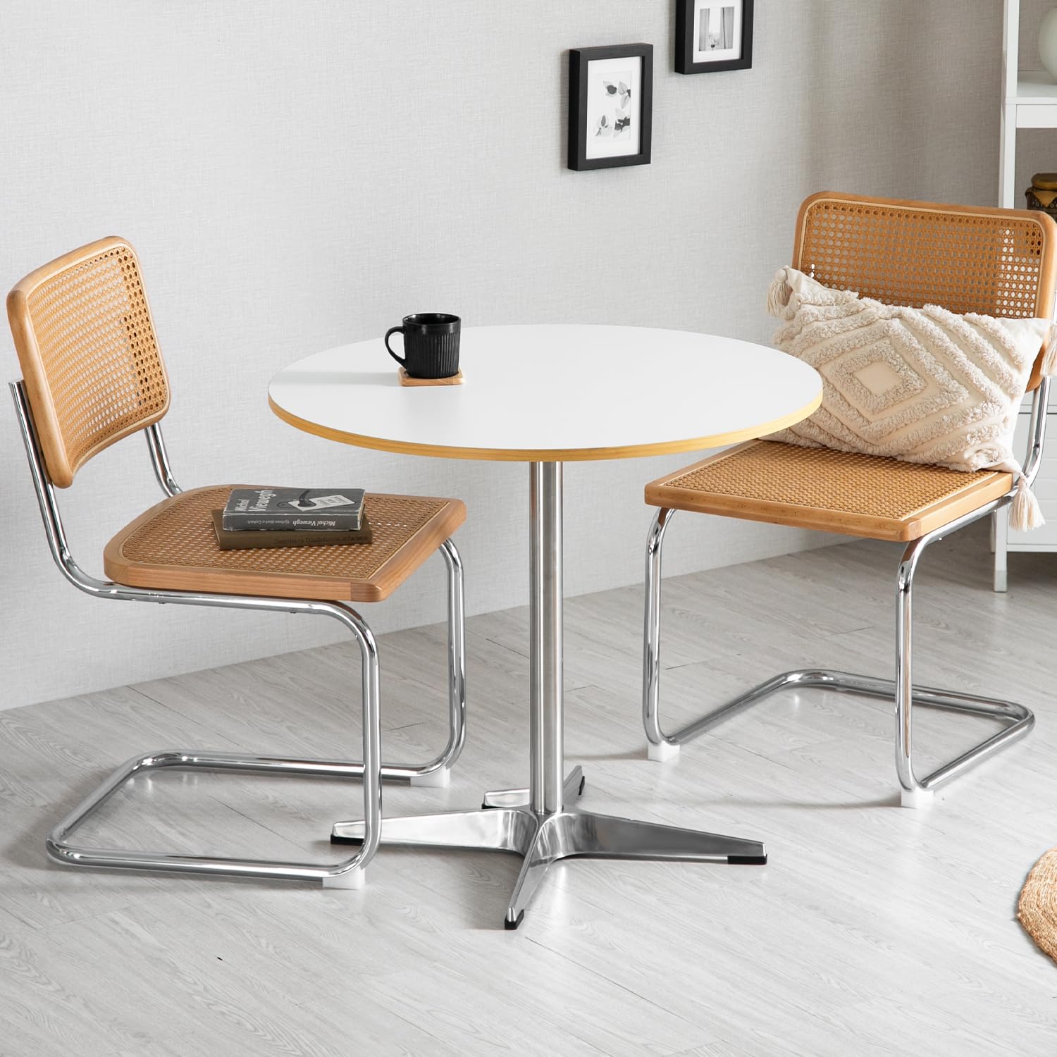 Amazon｜モダンデコ 丸テーブル 2人掛け 3点セット チェア 大理石調