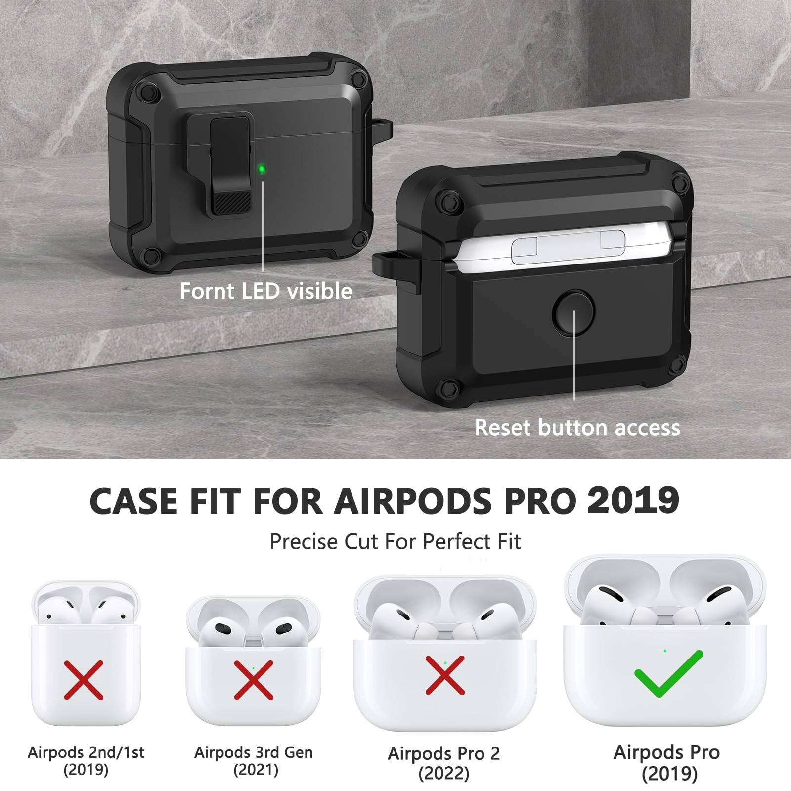 Automatic Snap Switch Lock Case for AirPods Pro 2nd/1st Generation