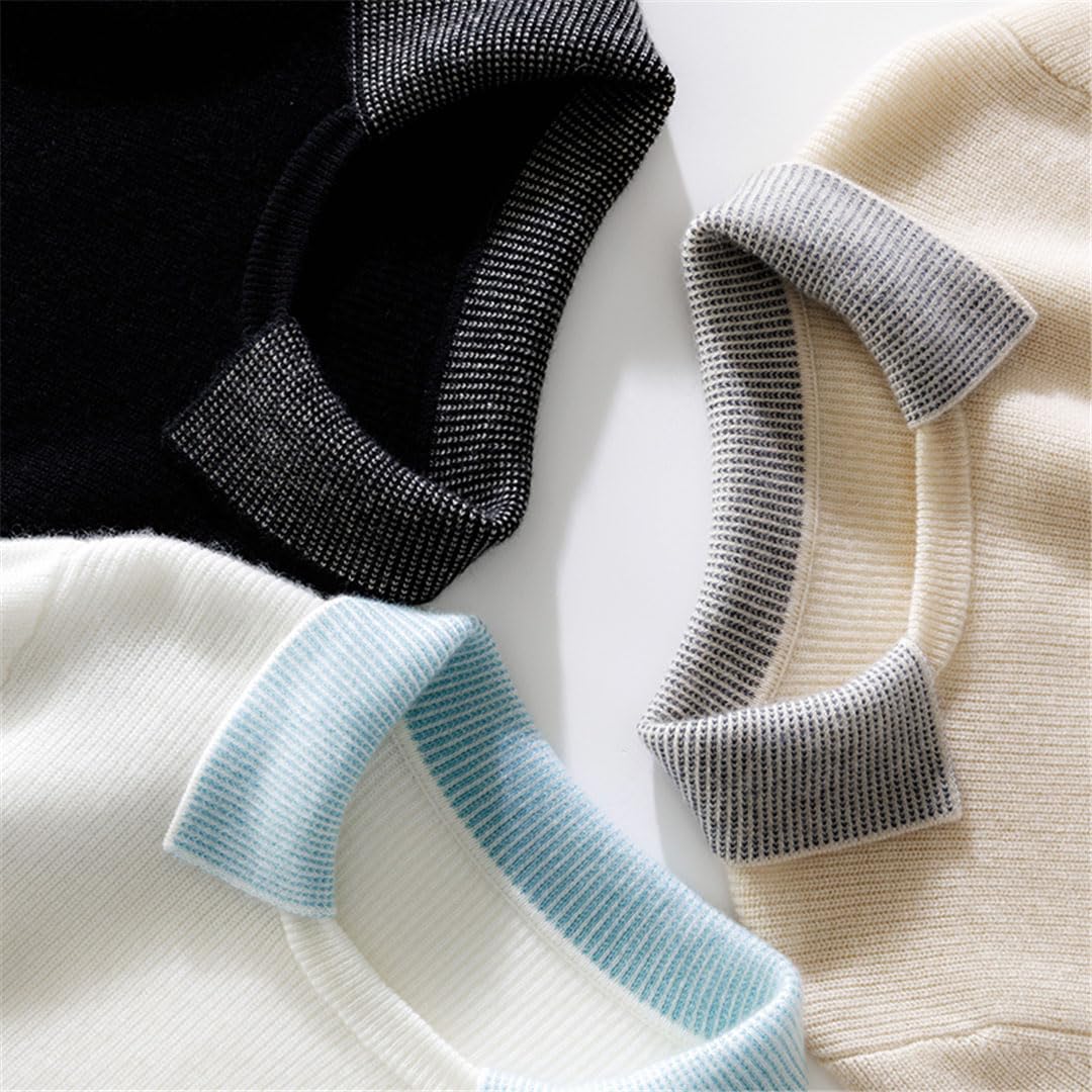 Vogrtcc Maglione Girocollo da Donna Top in Cashmere A Maniche Lunghe in Lana A Maglia Larga