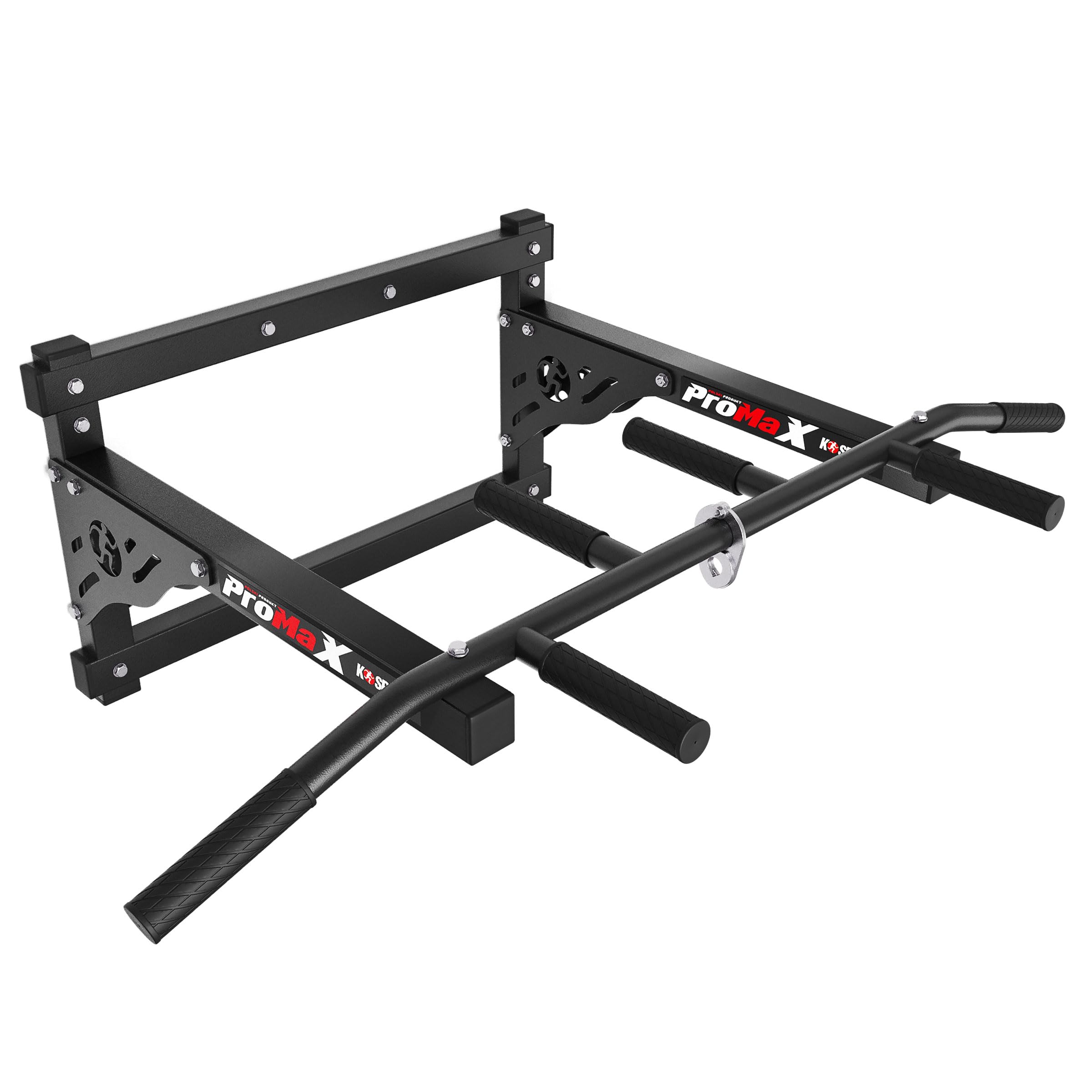 K-Sport: Barre de traction pour montage mural - Barre de traction avec 3 poignées différentes - Tour de traction pour entraînement musculaire - Équipement de fitness professionnel Pull Up Mate I pour