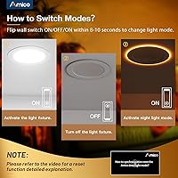 Vista 3 de Amico Paquete de 20 Luces LED Empotradas de Techo de 4 Pulgadas 5CCT con Luz Nocturna, 2700K/3000K/3500K/4000K/5000K Seleccionable Iluminación