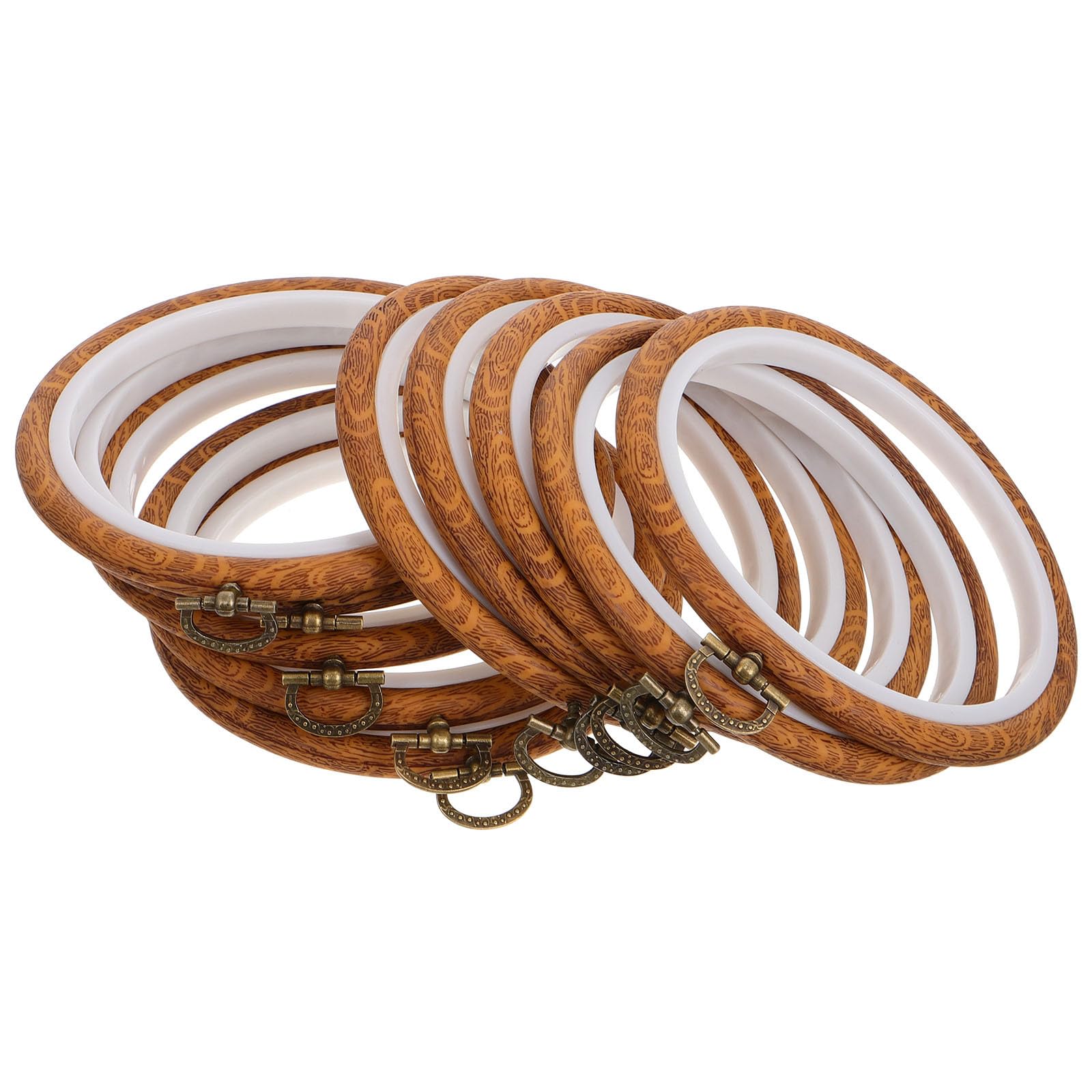 jojofuny 10 Aros de Bordado Circulares para Bordar, Material Resistente de Plástico Pp y Aleación de Zinc, Diseño Portátil para Almacenamiento Conveniente y Manualidades