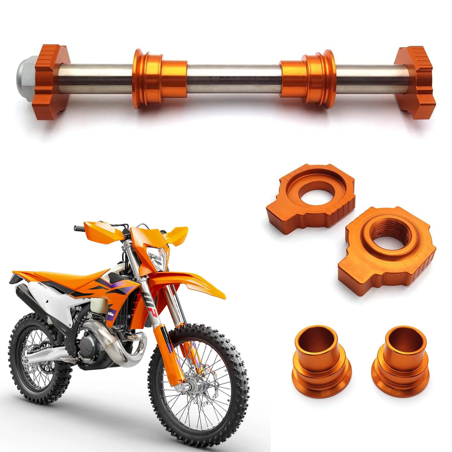 KTM スペアパーツセット Power Parts Factory Rear Spindle & Nut Kit Rear Axle Set for KTM
