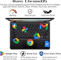 Vista 5 de acer Chromebook 311 Slim Light - Laptop empresarial, portátil HD de 11.6 pulgadas, Intel Celeron N4500, 4 GB de RAM, 64 GB eMMC, gráficos Intel UHD
