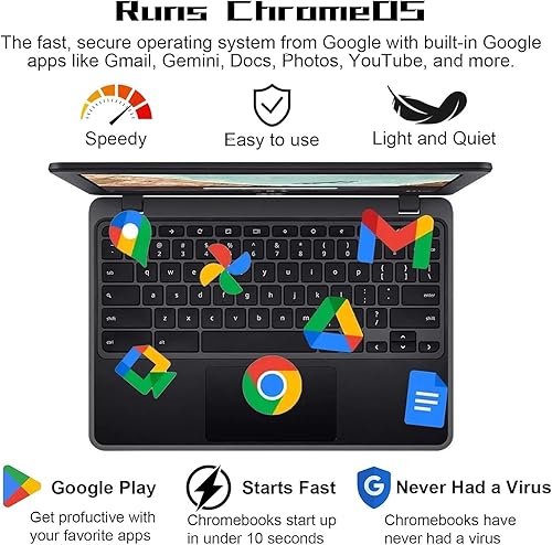 Miniatura 5 de acer Chromebook 311 Slim Light - Laptop empresarial, portátil HD de 11.6 pulgadas, Intel Celeron N4500, 4 GB de RAM, 64 GB eMMC, gráficos Intel UHD,