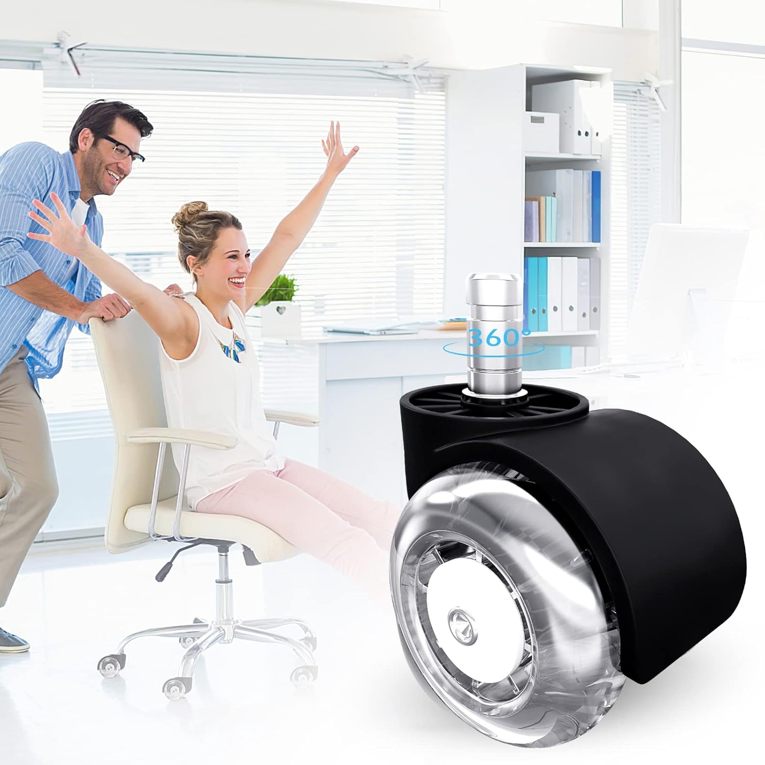 Office Chair Casters Wheels（Set of 5) - 2" Heavy Duty Mute Desk Chair Wheels Replacement 2200Lbs- Office Chair Wheels for Hardwood Floors- Universal Fit Wheels for Office Chair : Office Products