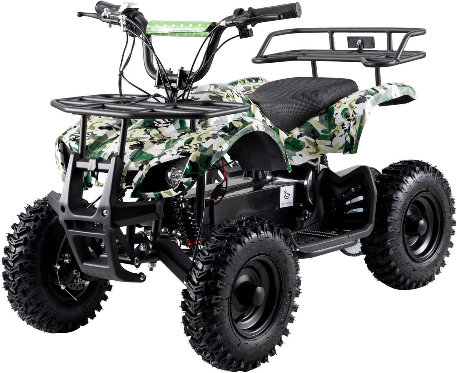250 Kids Ride On Cars 4-Wheeler ATV Quad Bike with Suspension, Motorized Cars, Drive Electric Truck, Ride On Toys With Led Lights (Green)