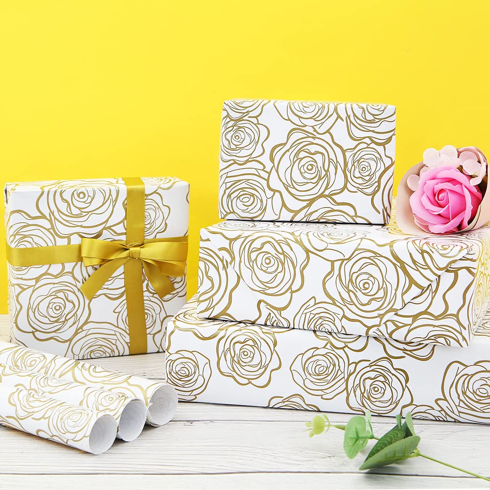 Papier Cadeau Saint-Valentin - 3 Rouleaux Mini (43,2 Cm X 3,05 M) - Motif Cœurs Rouges Et Roses - 7
