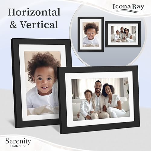 Miniatura 9 de Icona Bay Juego de marcos de fotos negros combinados, 10 unidades (cinco de 4 x 6, tres de 5 x 7, dos de 8 x 10), paquete múltiple para galería de