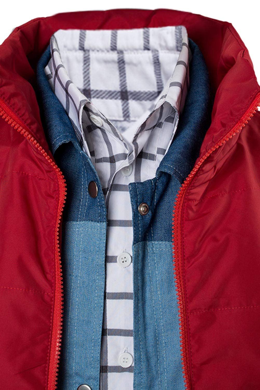 Daiendi Costume de cosplay Marty McFly unisexe pour adulte - Ensemble complet - Haut + chemise + gilet - Costume d'Halloween