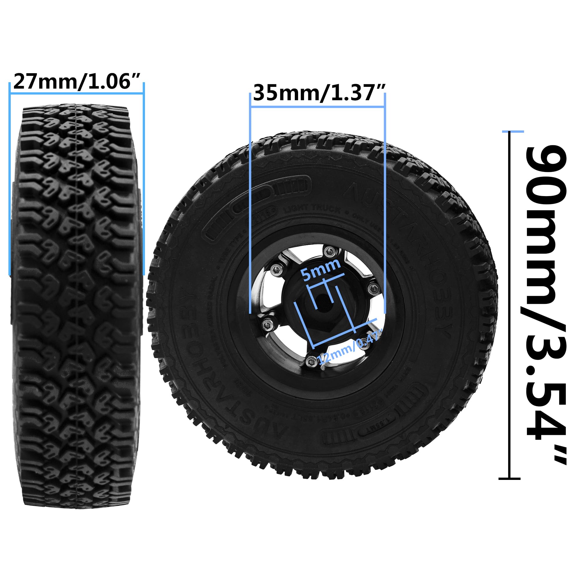 Amazon | HIRCQOO 1.55インチ ビーズロック プラスチックホイールリム