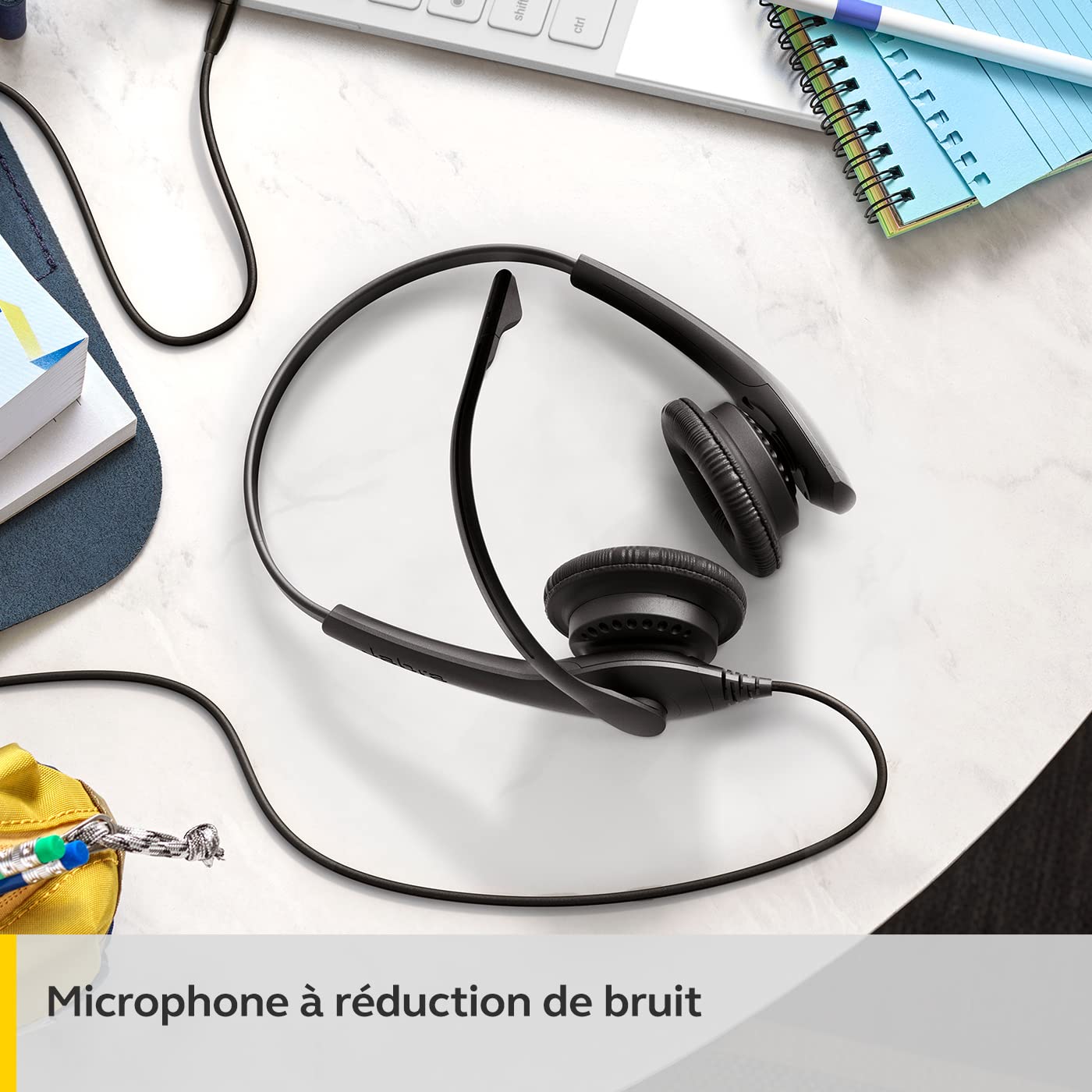 Jabra Biz 1100 EDU Micro-Casque stéréo avec Micro pour étudiants - Micro-Casque avec réduction du Bruit et Protection auditive, Coussinets en Similicuir et Connexion Jack 3,5 mm - Noir Jabra Biz 1100 EDU Micro-Casque stéréo avec Micro pour étudiants - Micro-Casque avec réduction du Bruit et Protection auditive, Coussinets en Similicuir et Connexion Jack 3,5 mm - Noir