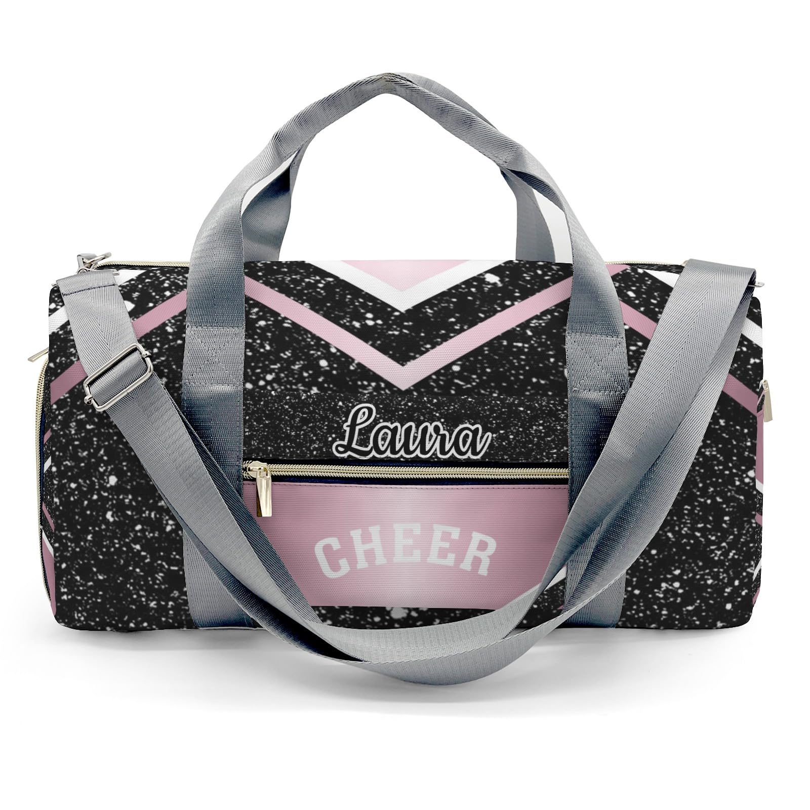 Ronxzas Cheer Cheerleader Sports Duffel Bag Travel Duffle Gym Bags Weekender Bag with Shoe Compartments (Pink)