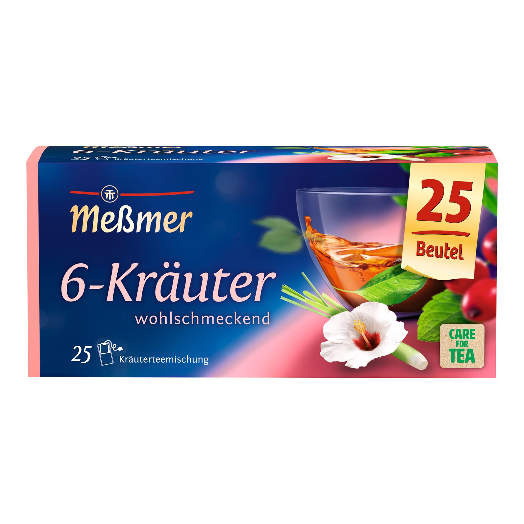 Meßmer 6-Kräuter-Mischung | 25 Teebeutel | Vegan | Glutenfrei | Laktosefrei