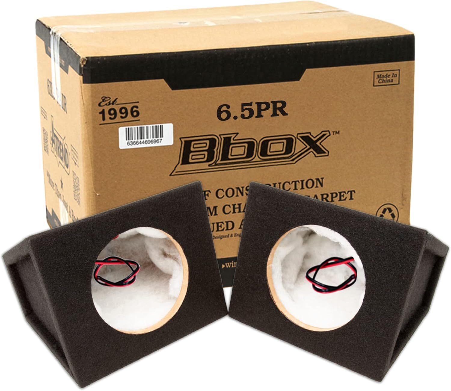 Bbox Pro Audio Tuned 6.5" Speaker Enclosures - Premium Speakers to Enhance Sound and Bass - Nickel Finish Speaker Terminals for Car or Truck - 18 Gauge Audio Cables - Speaker Set of 2 (Black) : Electronics