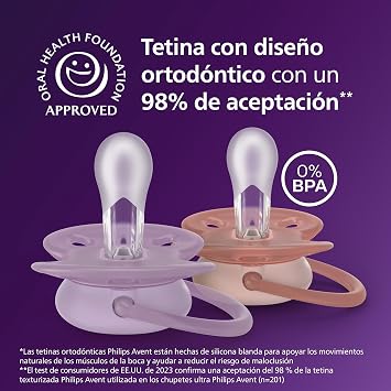 Philips Avent Ultra Soft Pacifiers: Anatomically Designed for Babies 6-18 Months, Flexible Shield, Symmetrical Silicone Teat, BPA Free, Sterilizer Case, 2-Pack, SCF091/43