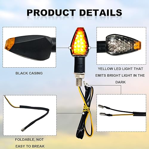 Miniatura 3 de 4PCS Mini Stalk Flecha Luz Motocicleta Señal de Giro Luces Luces Delanteras Luces Traseras Adecuado para todo tipo de locomotoras de 12V