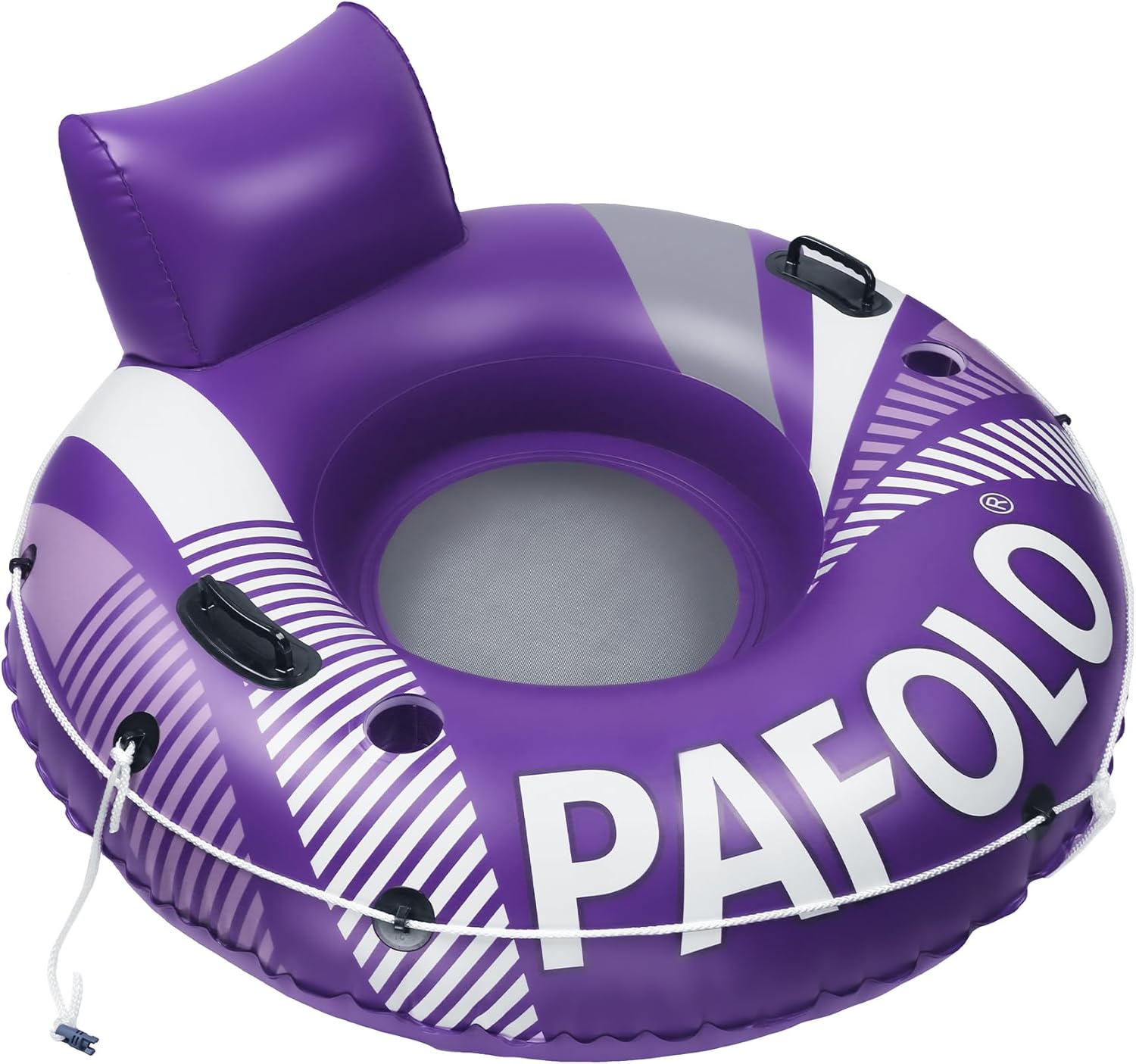 Pool Float Adult, Inflatable River Tube Float, River Tubes for Floating Heavy Duty with Mesh Bottom, Comfortable Backrest & 2 Cup Holders & Durable Grab Handles,450 lbs Weight Capacity