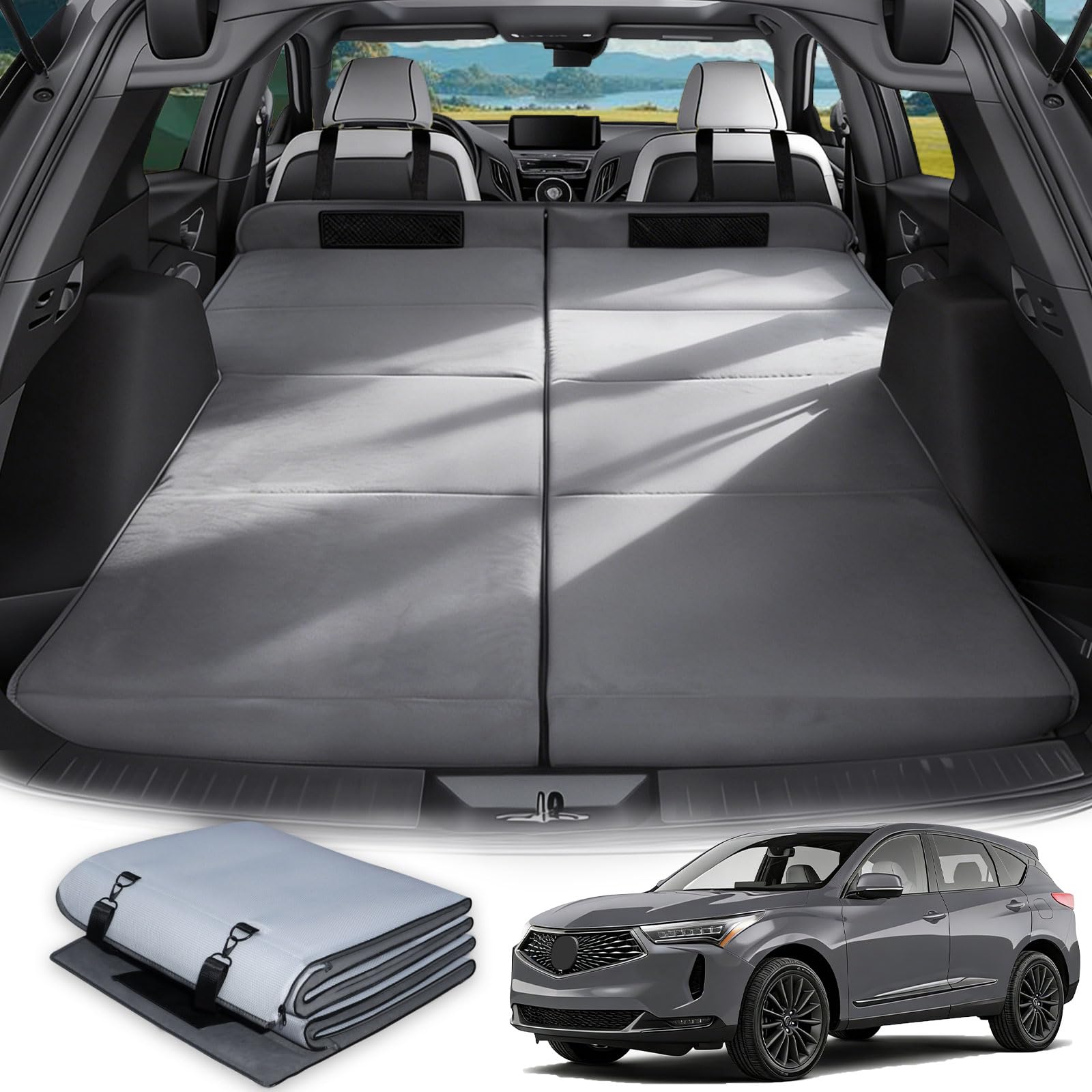 Car Bed for Acura RDX, Foldable Non-Inflatable Soft Foam Camping Mattress, Thickened Portable SUV Trunk Sleeping Pad, Air Mattress Upgrade for Camping &amp; Travel Essentials, Outdoor Sleeping Bed
