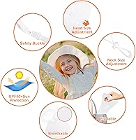 Vista 55 de SimpliKids Sombrero de sol para bebé de ala ancha con protección solar UPF 50+ UV Ray Azul claro #1