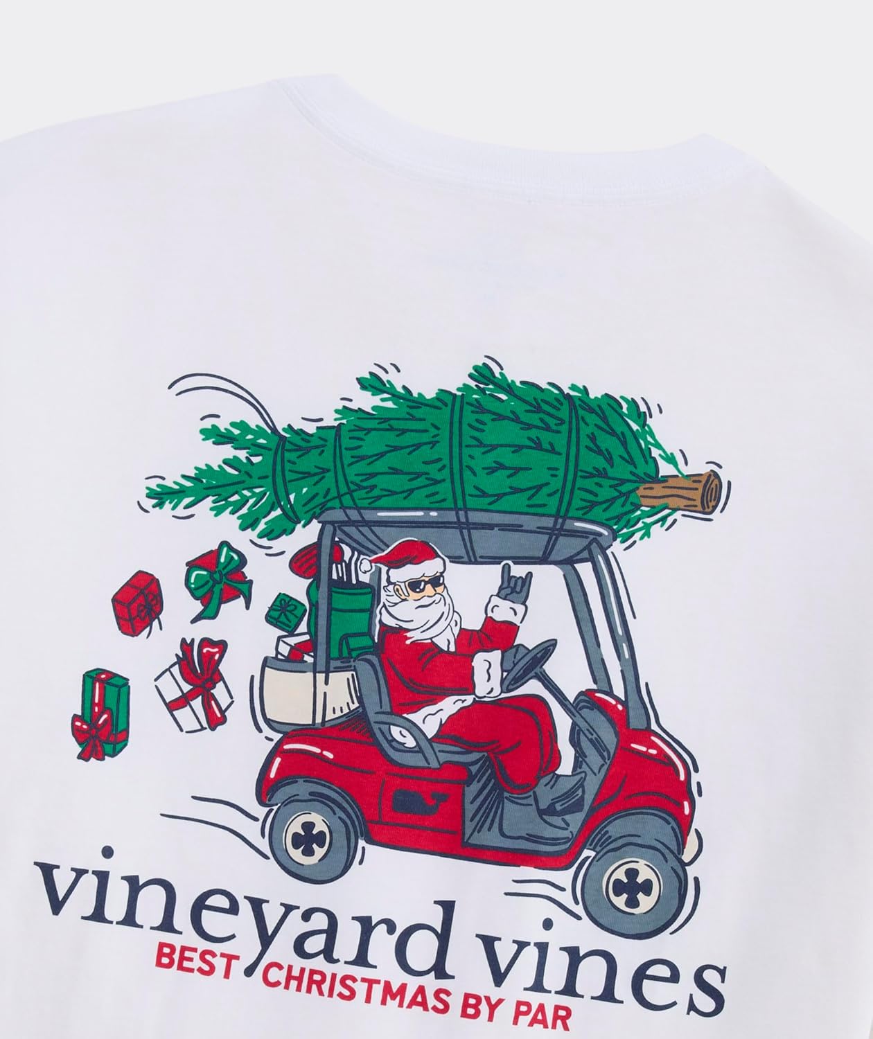 Vineyard Vines Men's Best Christmas by Par Long-Sleeve Pocket Tee