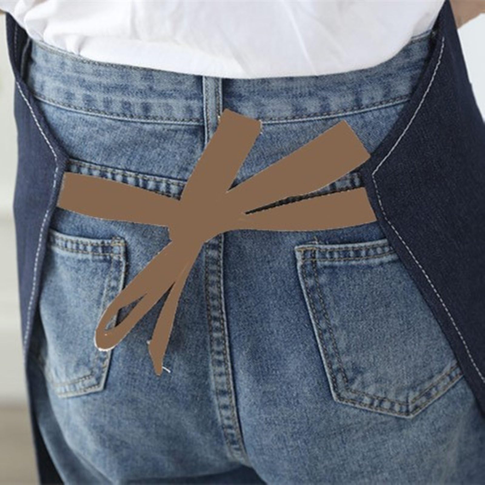 Fartuch Bez Rękawów W Stylu Vintage Dla Unisex, Odporny Na Zużycie Fartuch Roboczy, Regulowany Z Tyłu Fartuch Kuchenny Z 3 Kieszeniami
