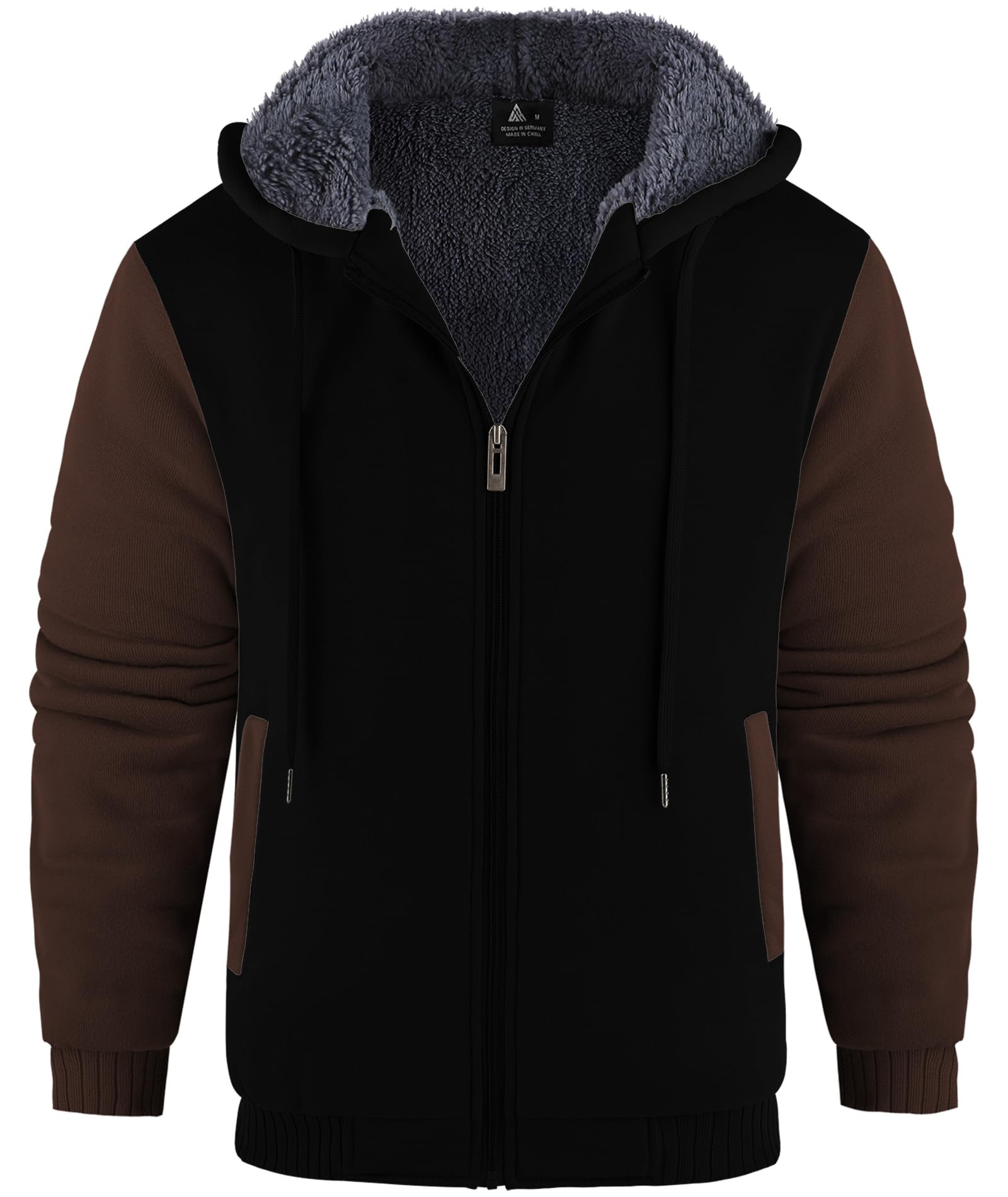Men's Zip Up Hoodie Fleece Winter Jacket Warm Sweatshirts