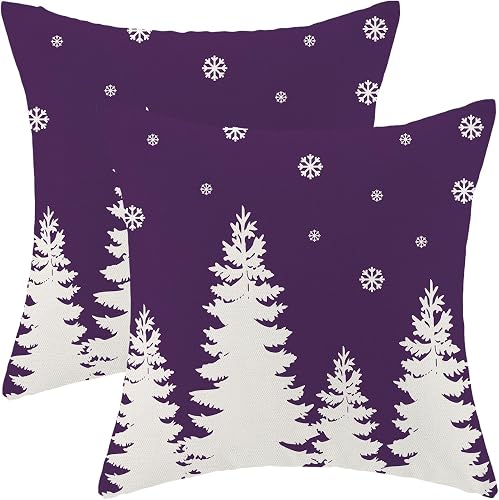 CXMEIFLY Weihnachts-Kissenbezüge, 45,7 x 45,7 cm, Set mit 2 