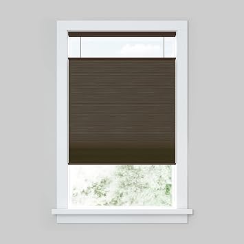LEVOLOR Custom Cordless Top Down Bottom Up Light Filtering Cellular Window Blind Shade, Allure Collection Espresso