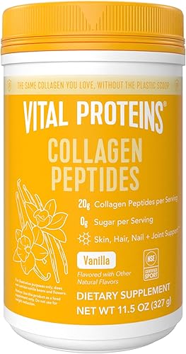 Vital Proteins Péptidos de colágeno en polvo, ayuda a mantener el cabello, la piel, las uñas, los huesos y las articulaciones saludables - Vainilla